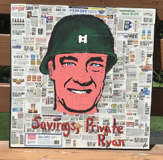 "Savings, Private Ryan" ORIGINAL 24x24 Canvas
