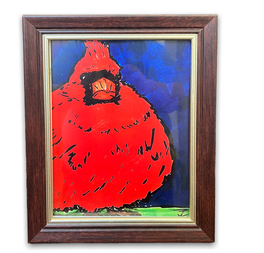 Chubby Cardinal 8.5x11 Framed Print